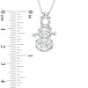Thumbnail Image 2 of Lab-Created White Sapphire Snowman Pendant in Sterling Silver