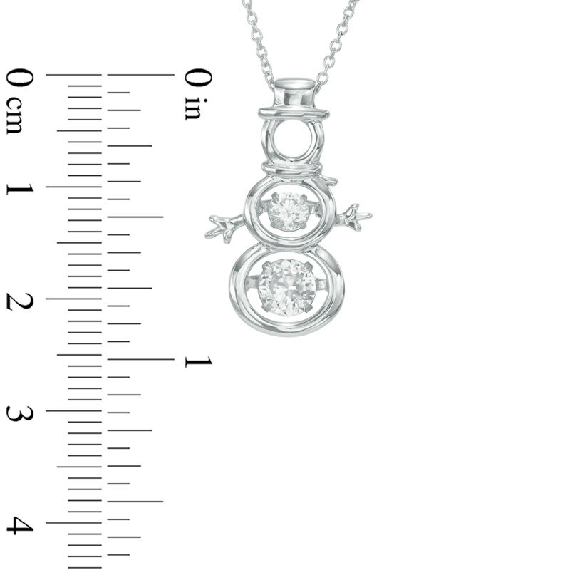 Main Image 2 of Lab-Created White Sapphire Snowman Pendant in Sterling Silver