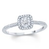 Thumbnail Image 1 of 1/4 CT. T.W. Composite Diamond Square Frame Promise Ring in 10K White Gold
