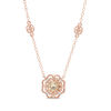 Thumbnail Image 1 of 6.0mm Morganite and Diamond Accent Flower Frame Necklace in 10K Rose Gold - 17"
