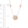 Thumbnail Image 2 of 6.0mm Morganite and Diamond Accent Flower Frame Necklace in 10K Rose Gold - 17"
