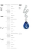 Thumbnail Image 1 of Pear-Shaped Lab-Created Blue and White Sapphire Ribbon Pendant and Earrings Set in Sterling Silver