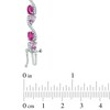 Thumbnail Image 2 of Oval Lab-Created Ruby, Pear-Shaped Pink Sapphire and White Sapphire Bracelet in Sterling Silver - 7.25&quot;
