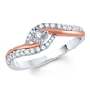 Thumbnail Image 0 of 1/4 CT. T.W. Diamond Bypass Promise Ring in 10K Two-Tone Gold
