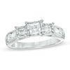 Thumbnail Image 0 of 1 CT. T.W. Princess-Cut Diamond Past Present Future® Miracle Engagement Ring in 10K White Gold
