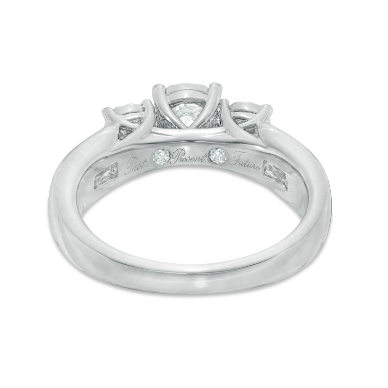 1 CT. T.W. Diamond Past Present Future® Miracle Engagement Ring in 10K White Gold