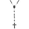 Thumbnail Image 1 of Men's Beaded Rosary in Stainless Steel with Black IP - 24"