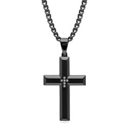 Mens rosary sales necklace black