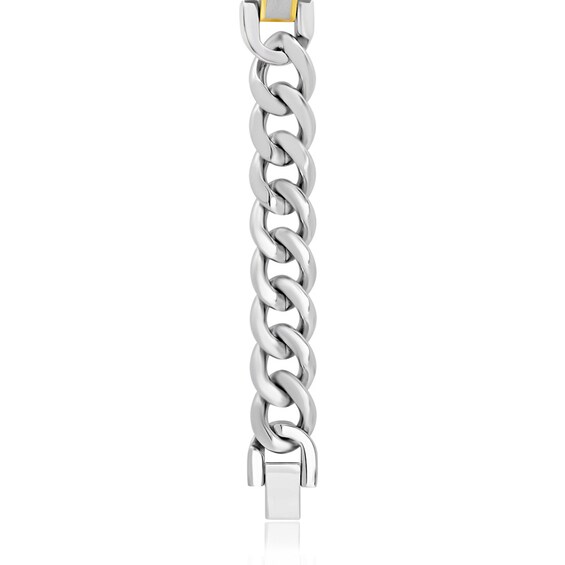 Lord's Prayer ID Bracelet in Stainless Steel and Yellow IP - 8.5"