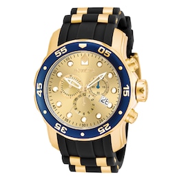 Men's Invicta Pro Diver Chronograph Two-Tone Watch with Gold-Tone Dial (Model: 17881)