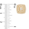 Thumbnail Image 2 of 1/2 CT. T.W. Multi-Diamond Cushion Frame Stud Earrings in 10K Gold