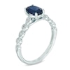 Thumbnail Image 2 of Oval Blue Sapphire and Diamond Accent Engagement Ring in 14K White Gold
