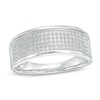Thumbnail Image 0 of Men's 1/3 CT. T.W. Diamond Multi-Row Band in Sterling Silver