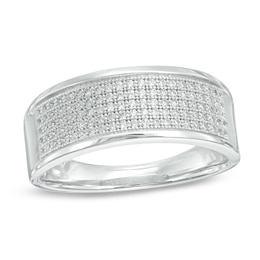 1/3 CT. T.W. Diamond Multi-Row Band in Sterling Silver