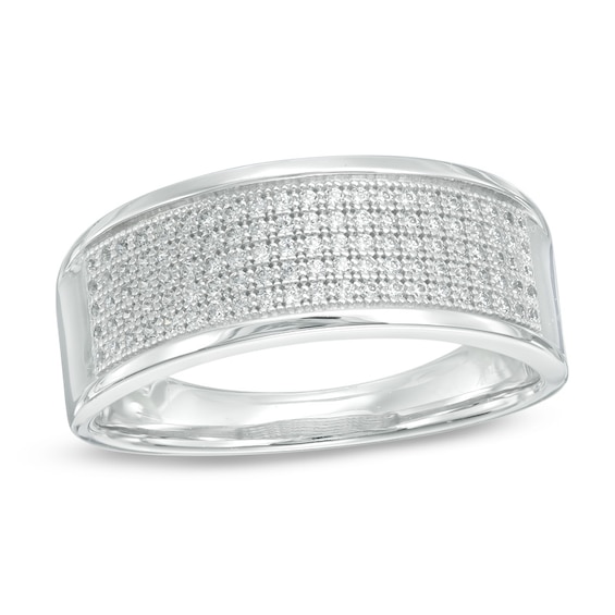 1/3 CT. T.w. Diamond Multi-Row Band in Sterling Silver