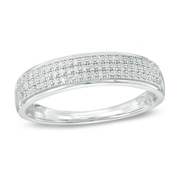1/5 CT. T.W. Diamond Triple Row Band in Sterling Silver