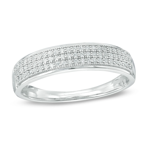 1/5 CT. T.w. Diamond Triple Row Band in Sterling Silver