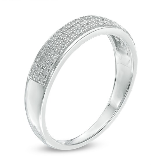 1/5 CT. T.w. Diamond Triple Row Band in Sterling Silver