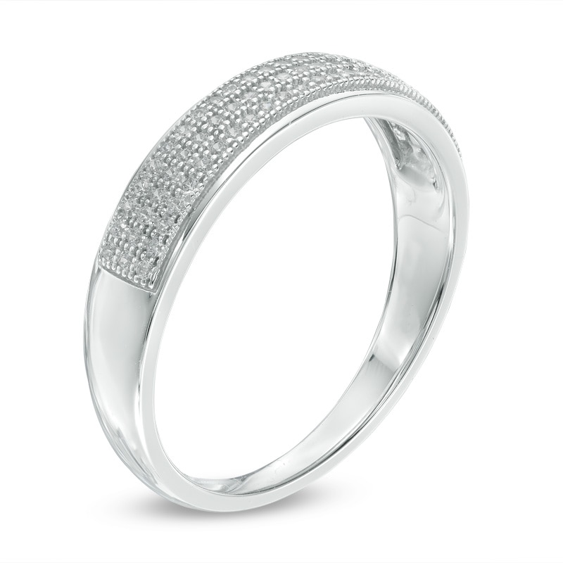 Main Image 2 of 1/5 CT. T.W. Diamond Triple Row Band in Sterling Silver