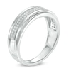 Thumbnail Image 1 of 1/5 CT. T.W. Diamond Channel-Set Milgrain Band in Sterling Silver