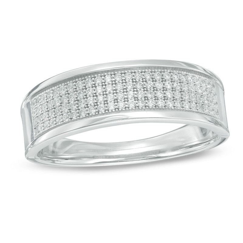 Men's 1/4 CT. T.W. Diamond Band in Sterling Silver