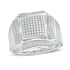 Thumbnail Image 0 of Men's 1/3 CT. T.W. Composite Diamond Square Frame Ring in Sterling Silver