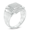 Thumbnail Image 1 of Men's 1/3 CT. T.W. Composite Diamond Square Frame Ring in Sterling Silver