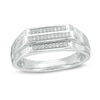 Thumbnail Image 0 of Men's 1/15 CT. T.W. Diamond Three Row Band in Sterling Silver