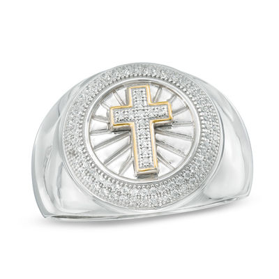 CT. T.W. Diamond Frame Cross Ring 