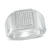 Thumbnail Image 1 of Men's 1/4 CT. T.W. Composite Diamond Square Frame Ring in Sterling Silver