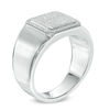 Thumbnail Image 2 of Men's 1/4 CT. T.W. Composite Diamond Square Frame Ring in Sterling Silver