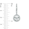 Thumbnail Image 2 of 4.0mm Lab-Created White Sapphire Circle Drop Hoop Earrings in Sterling Silver