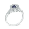 Thumbnail Image 1 of Unstoppable Love™ 4.5mm Lab-Created Blue and White Sapphire Frame Ring in Sterling Silver