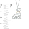 Unstoppable Love™ 4.0mm Heart-Shaped Lab-Created White Sapphire Dog Pendant in Sterling Silver and 14K Gold Plate