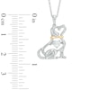 Thumbnail Image 2 of 4.0mm Heart-Shaped Lab-Created White Sapphire Dog Pendant in Sterling Silver and 14K Gold Plate