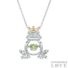 Thumbnail Image 1 of 4.0mm Peridot and Lab-Created White Sapphire Frog Pendant in Sterling Silver and 14K Gold Plate