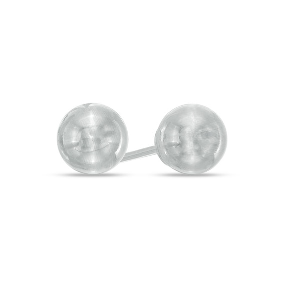 6.0mm Ball Stud Earrings in 14K White Gold