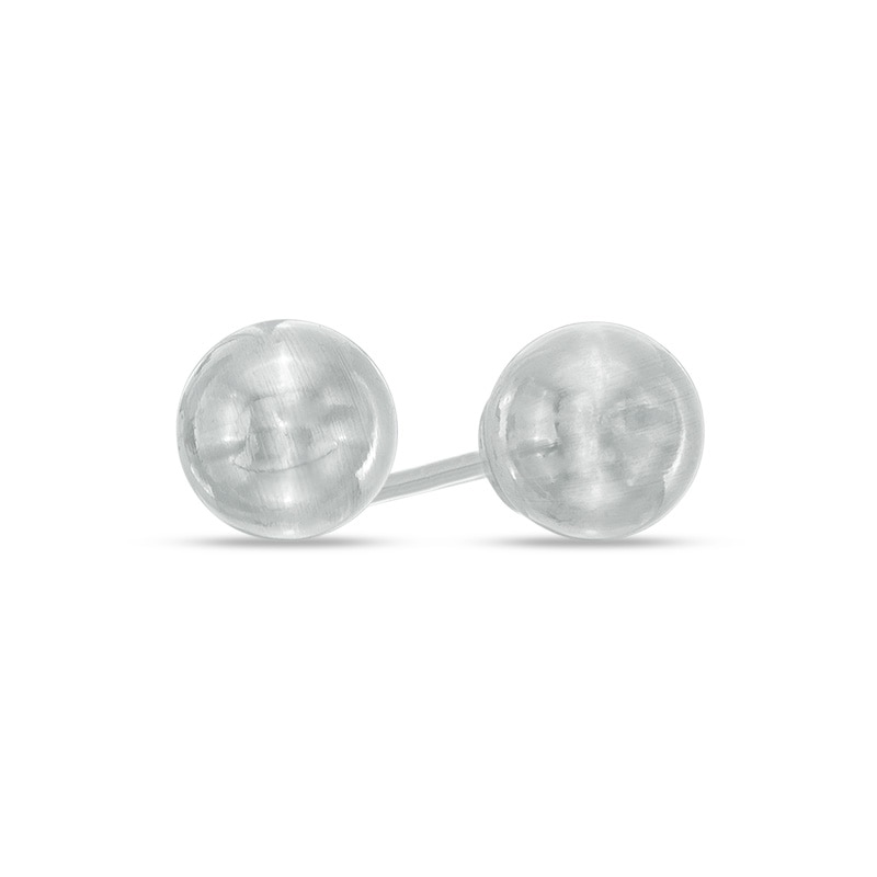 6.0mm Ball Stud Earrings in 14K White Gold