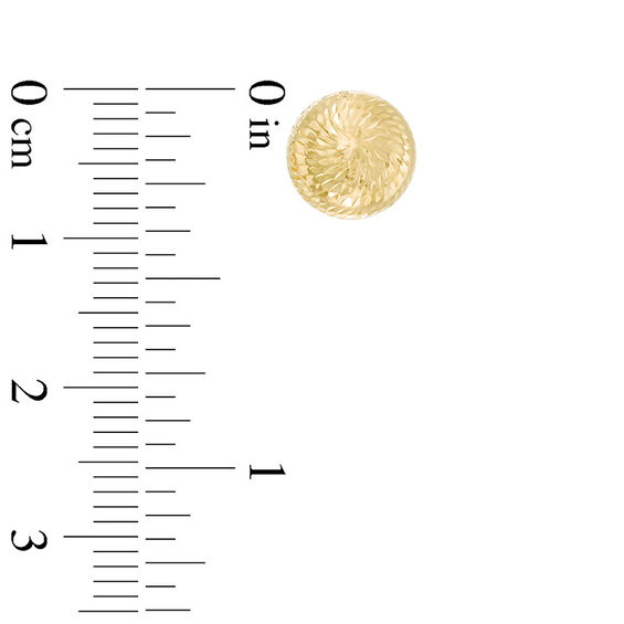 8.5mm Diamond-Cut Button Stud Earrings in 14K Gold