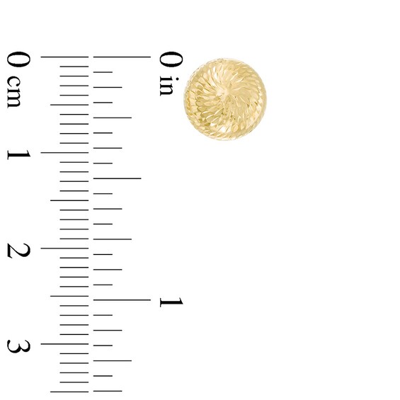 8.5mm Diamond-Cut Button Stud Earrings in 14K Gold