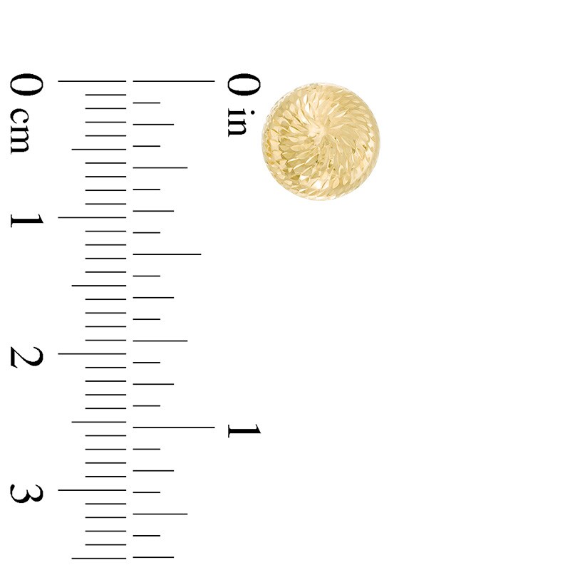 Main Image 2 of 8.5mm Diamond-Cut Button Stud Earrings in 14K Gold