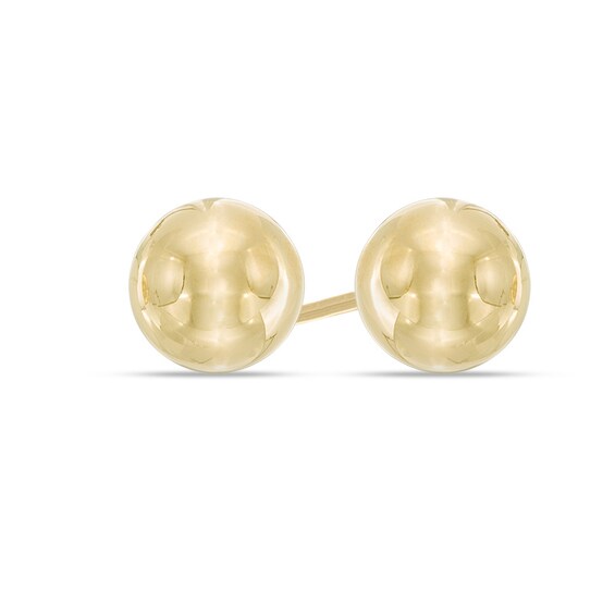 5.0mm Diamond-Cut Ball Stud Earrings in 14K Gold