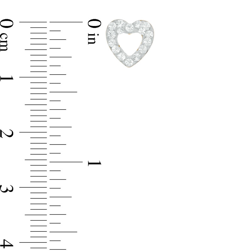 Main Image 2 of Crystal Heart Stud Earrings in 14K Gold