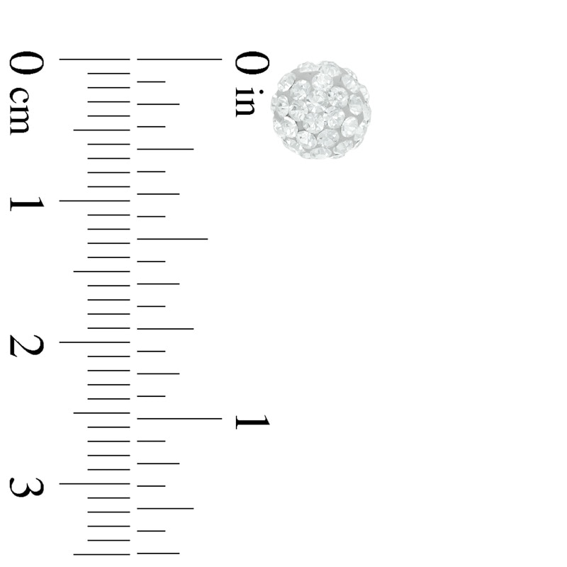 Main Image 2 of Small Crystal Button Stud Earrings in 14K Gold