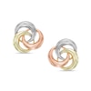 Thumbnail Image 0 of Loose Love Knot Stud Earrings in 14K Tri-Tone Gold