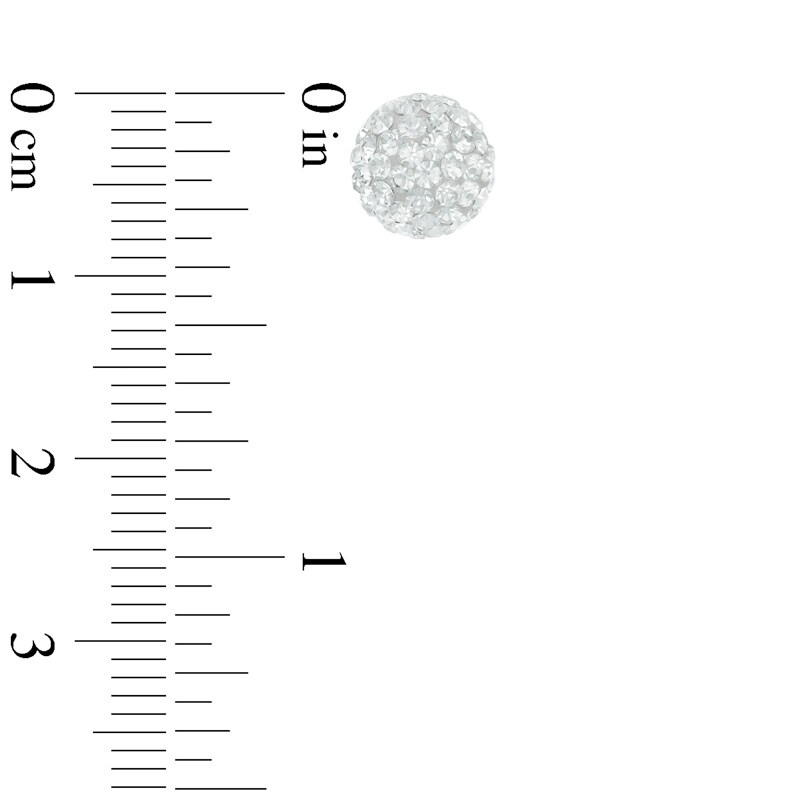 Main Image 2 of Crystal Button Stud Earrings in 14K Gold