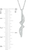 Thumbnail Image 2 of Diamond Accent Ribbon Wrapped Linear Bar Pendant in 10K White Gold