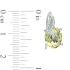 Thumbnail Image 2 of Oval Lemon Quartz and 1/10 CT. T.W. Diamond Leaf Drop Earrings in Sterling Silver