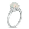 Thumbnail Image 2 of Oval Opal and Lab-Created White Sapphire Ring in Sterling Silver
