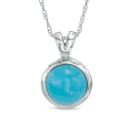 8.0mm Turquoise Pendant in Sterling Silver